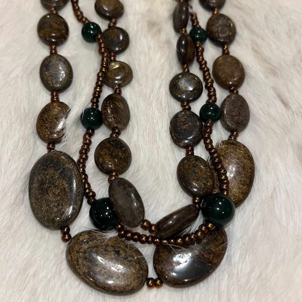 💖 3 Strand Vintage Beaded Necklace
